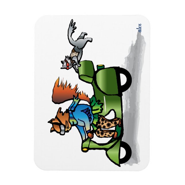 Kitty Scoots Magnet (Vertical)