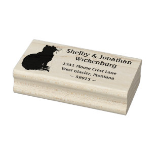 Kitty Silhouette Return Address Stamp