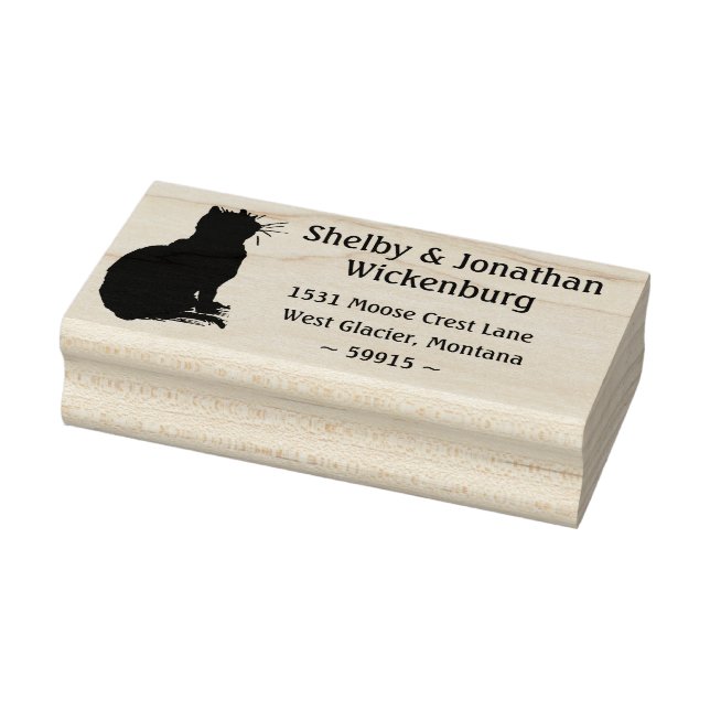 Kitty Silhouette Return Address Stamp (Stamp)