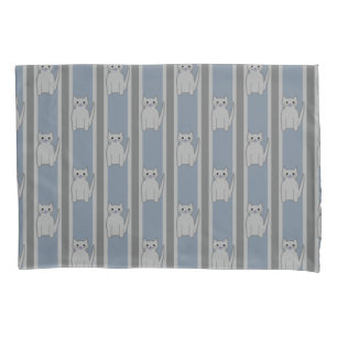 Kitty Striped Pillowcase
