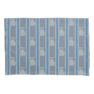 Kitty Striped Pillowcase