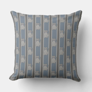 Kitty Striped Throw Pillow