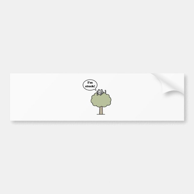 Kitty Stuck In Tree Bumper Sticker (Front)