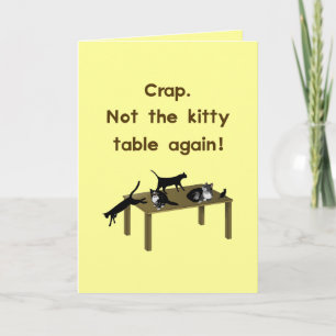 Kitty Table Funny Thanksgiving Kids Table Joke Holiday Card