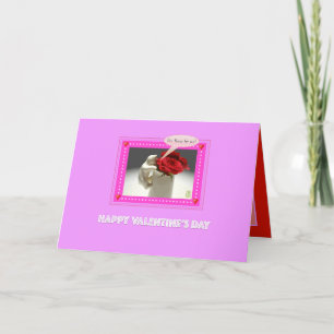 Kitty & Tea Roses "Are these for me?" Valentine Ca Card