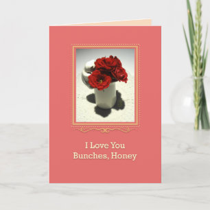 Kitty & Tea Roses Love You, Honey Card