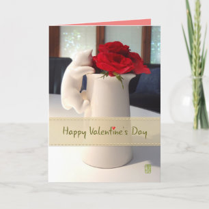 Kitty & Tea Roses To my one and only Valentine Card