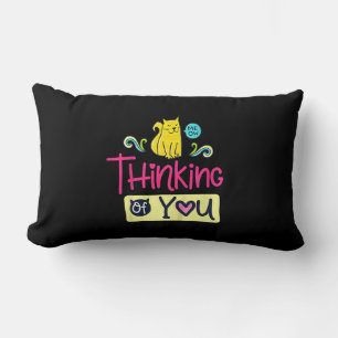 Kitty Thinking Of You Cute Cat Lover Gift Lumbar Pillow