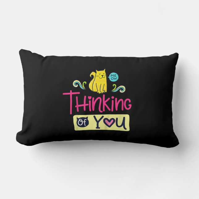 Kitty Thinking Of You | Cute Cat Lover Gift Lumbar Pillow (Front)
