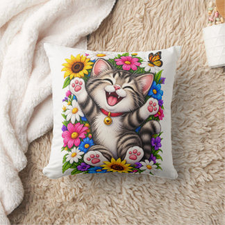 kitty throw pillow