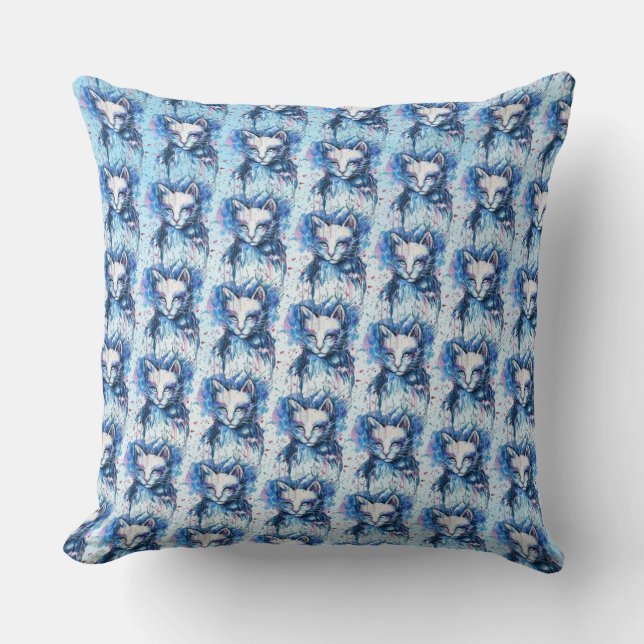 Kitty Throw Pillow (Front)