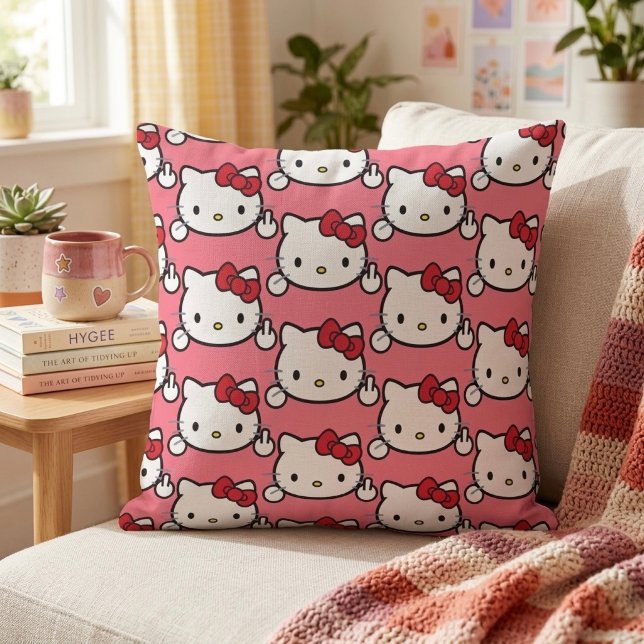 Kitty Throw Pillow (Creator Uploaded)