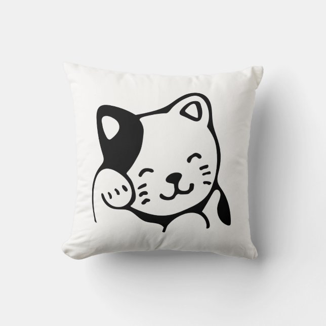 Kitty Throw Pillow (Front)