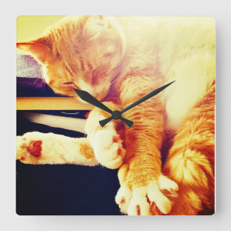 Kitty Time Square Wall Clock