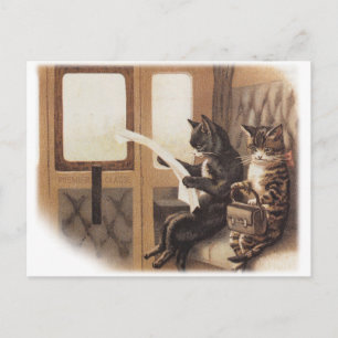 Kitty train ride postcard