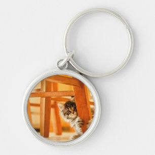 Kitty Under Chair Keychain