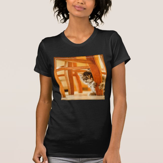 Kitty Under Chair T-Shirt (Front)