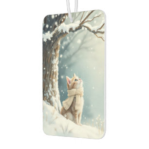 Kitty Watching Snowflakes Air Freshener