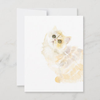 Kitty Watercolor Art by Shelley Thank You Card