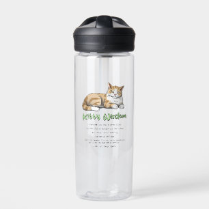 Kitty Wisdom – Funny Cat Rules with a Brown Cat Water Bottle