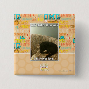 Kitty Wishes 2 Inch Square Button