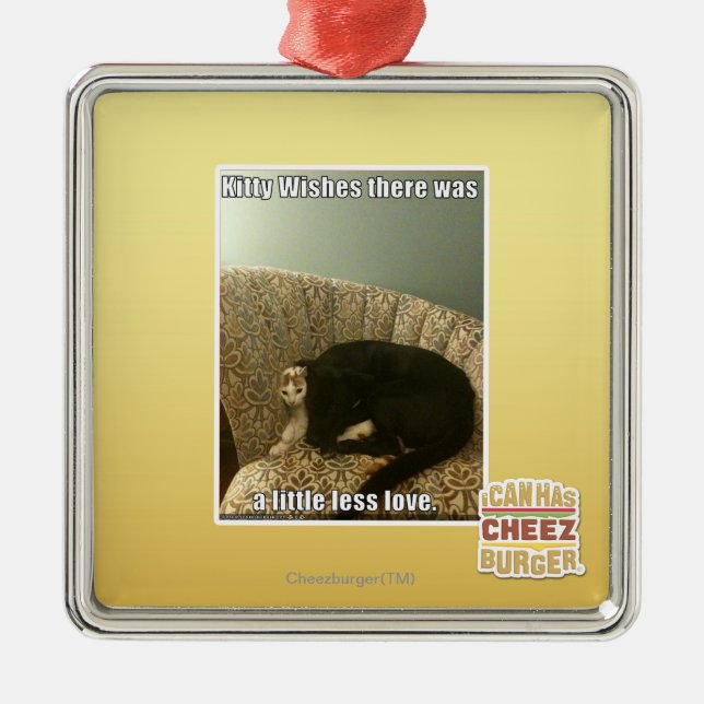 Kitty Wishes Metal Ornament (Front)