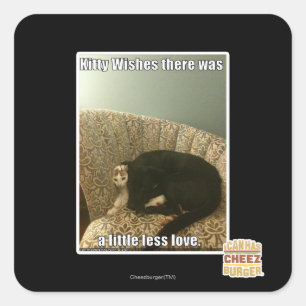 Kitty Wishes Square Sticker