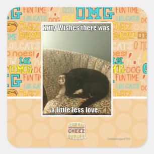 Kitty Wishes Square Sticker