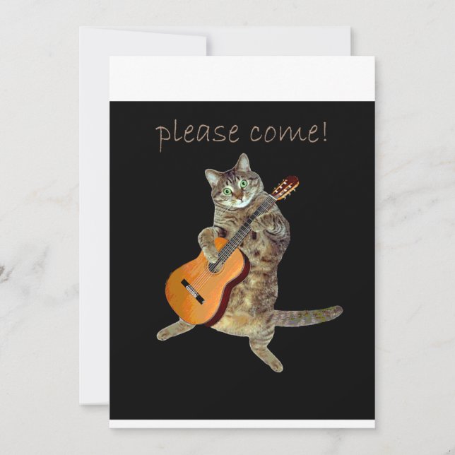 Kitty with Guitar invitation (Front)