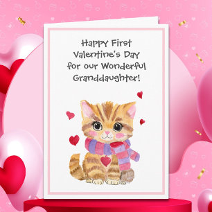 Kitty With Hearts Valentines Day Riddle Card