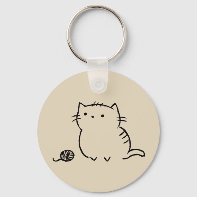 Kitty & Yarn Keychain (Front)