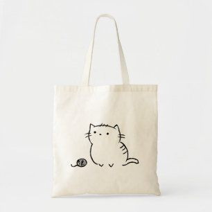 Kitty & Yarn Tote Bag
