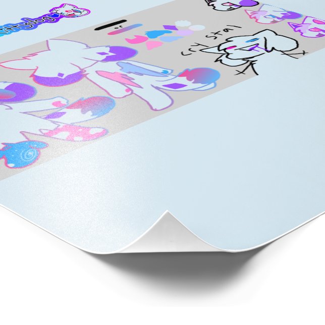 kittydog crystal Poster (Corner)