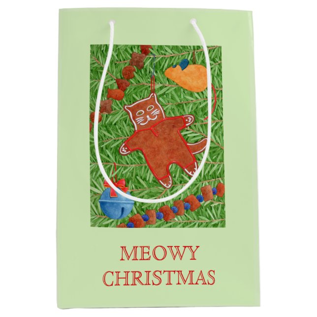 KITTY'S CHRISTMAS TREE Medium Gift Bag (Front)