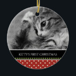 Kitty's First Christmas Keepsake Ornaments<br><div class="desc">This keepsake ornament can be totally personalized by you to make a wonderful holiday gift for anyone who is celebrating their pet's first christmas! Just change the template text to your information and the template photo to one of your own. If you need help, just click on the contact link...</div>