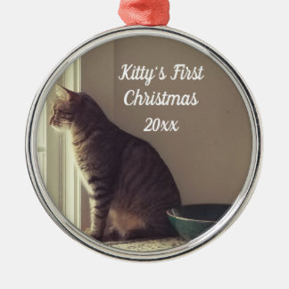 Kitty's First Christmas Metal Ornament