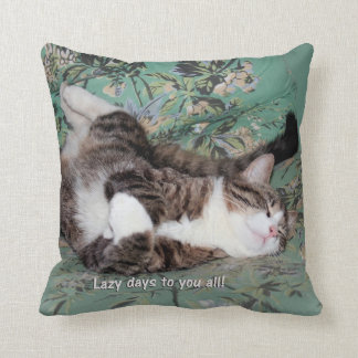 Kitty's Lazy Days Throw Pillow