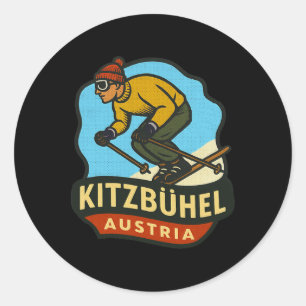 Kitzbühel Austria Skiing  Classic Round Sticker