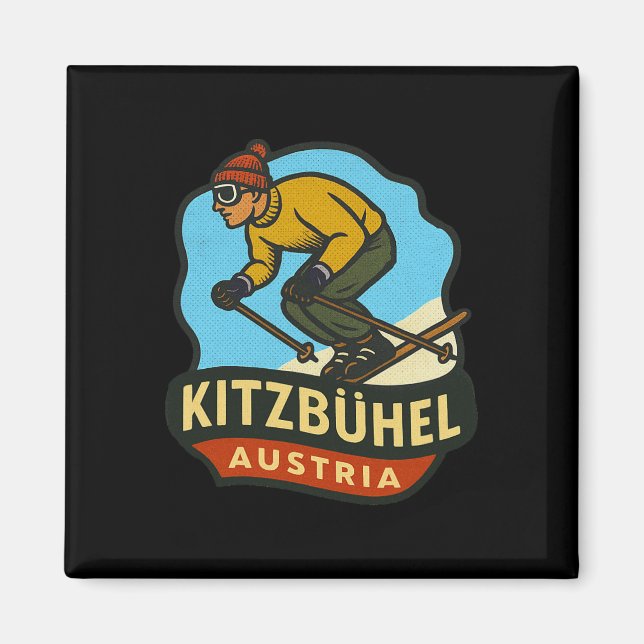 Kitzbühel Austria Skiing  Magnet (Front)