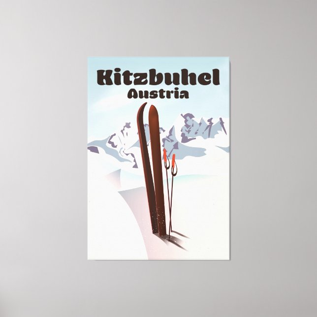 kitzbuhel Austrian ski poster Canvas Print (Front)
