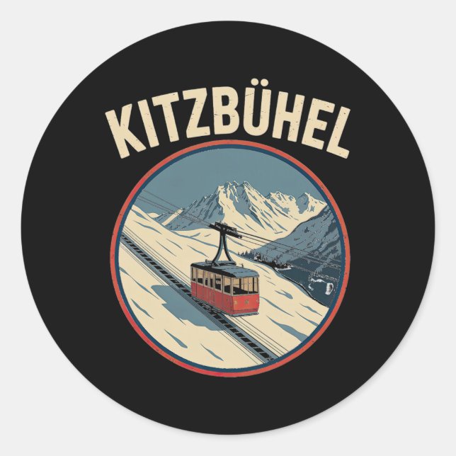 Kitzbühel Winter Ski Adventure Alpine Escape _4  Classic Round Sticker (Front)