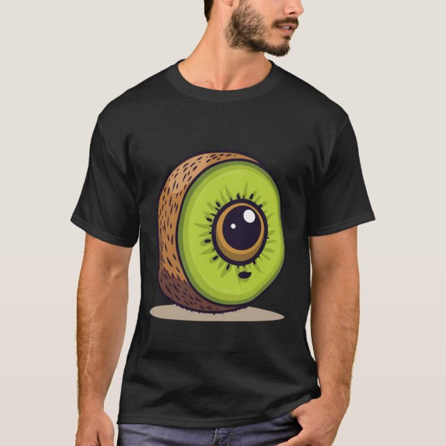 Kiwi Alien – Fresh Cute Fruit Art T-Shirt (Front)
