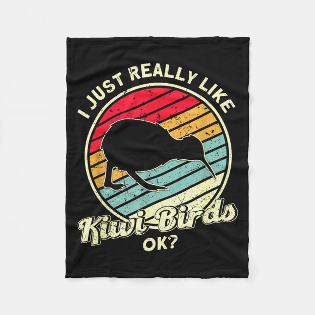 Kiwi &amp; New Zealand Uni-adults Black Cotton, Ly Fleece Blanket (Front)