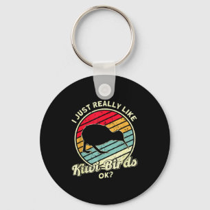 Kiwi &amp; New Zealand Uni-adults Black Cotton, Ly Keychain