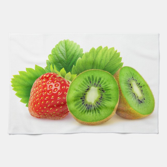 Kiwi and strawberry kitchen towel (Horizontal)