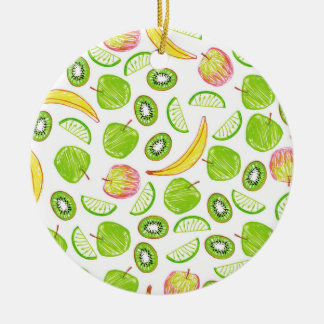 Kiwi, Apple, Lime & Banana Ceramic Ornament