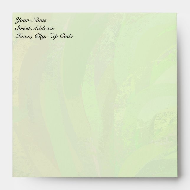 Kiwi Bash Green and Black Monogram Envelope (Front)