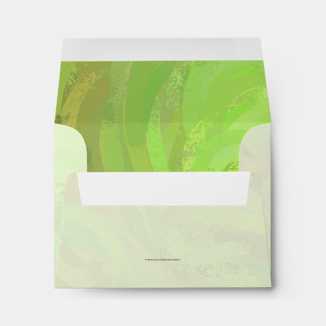 Kiwi Bash Green and Black Monogram Envelopes (Back (Bottom))