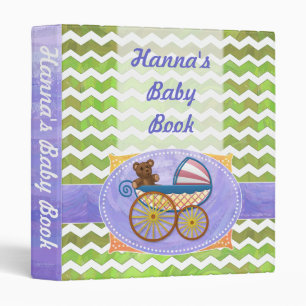 Kiwi Bash Green Chevron Baby Stuff Binder