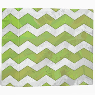 Kiwi Bash Green Chevron Pattern Binder